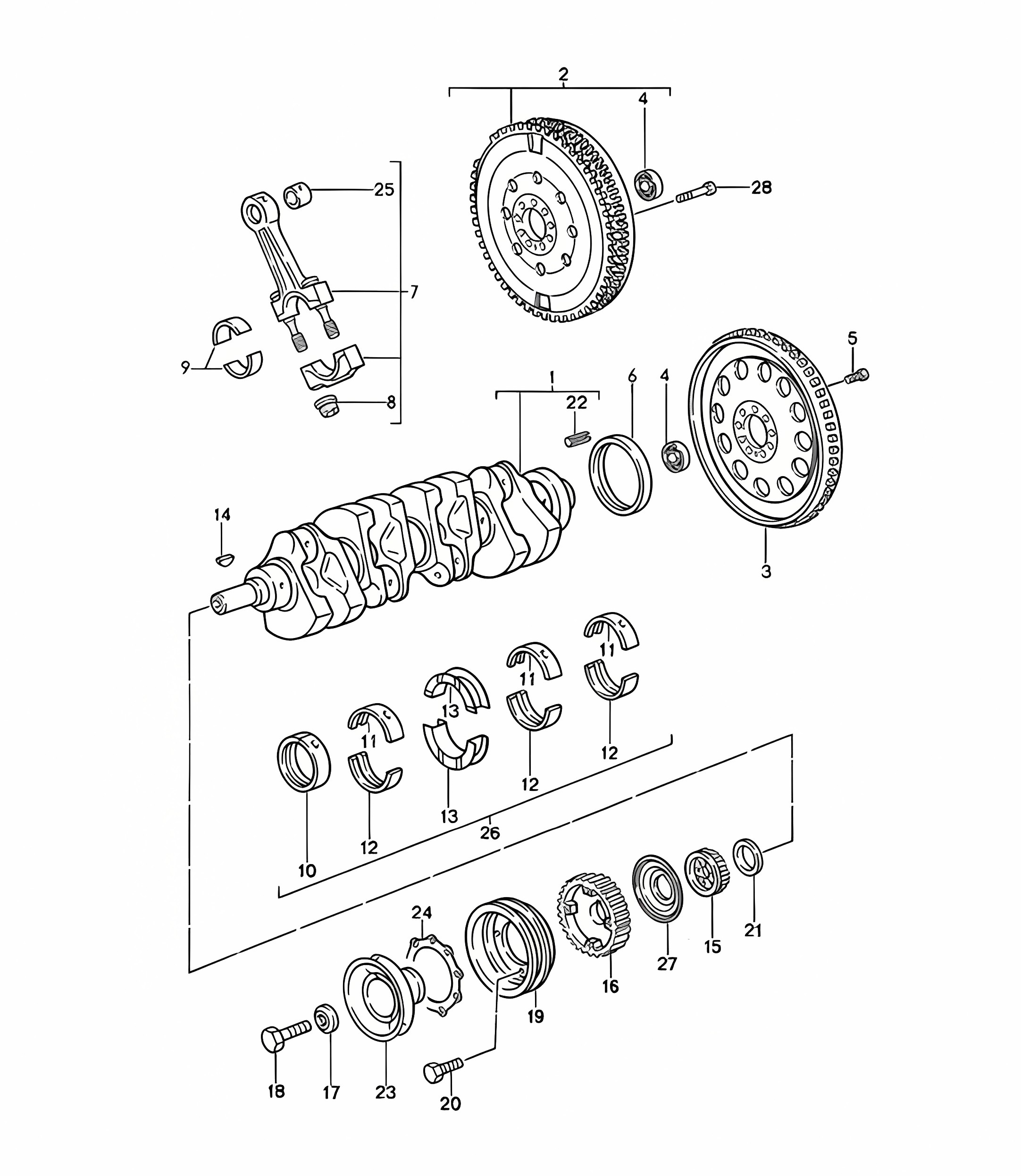 Crankshaft / Connecting rod  (Model: M44.43/44) 968 1992-95