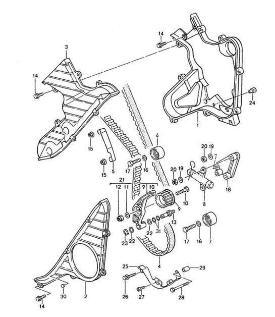 Diagram 103-010 Porsche 968 (1992-1995) Engine