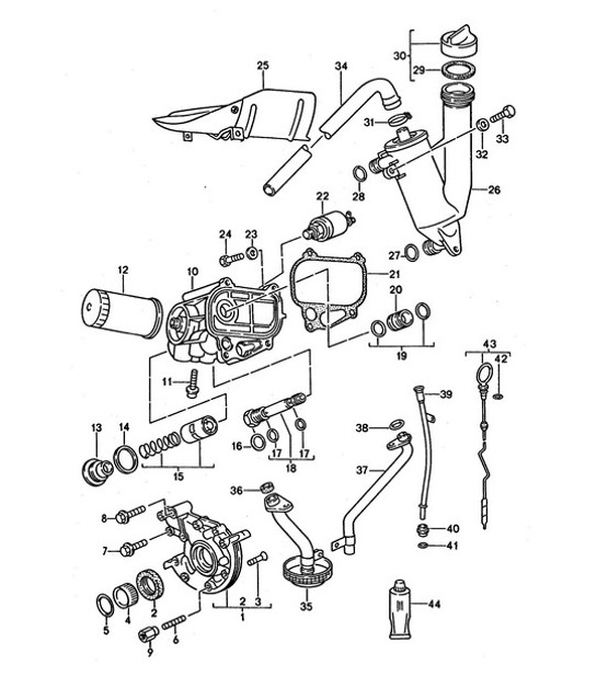 Diagram 104-000 Porsche 957 Cayenne S / GTS 4.8L 2007-10 Engine
