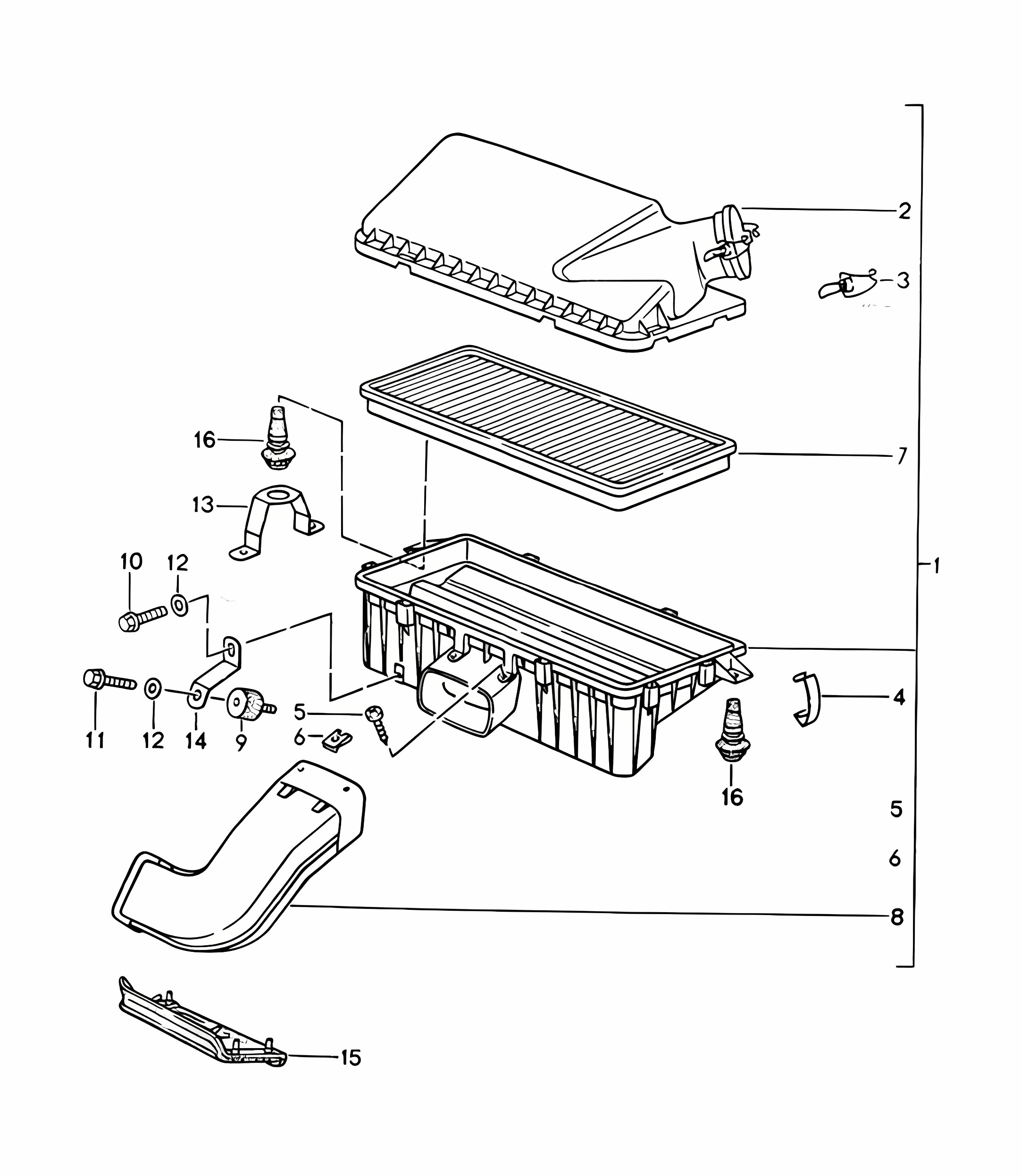 Air cleaner (Model: M44.43/44)  968 1992-95