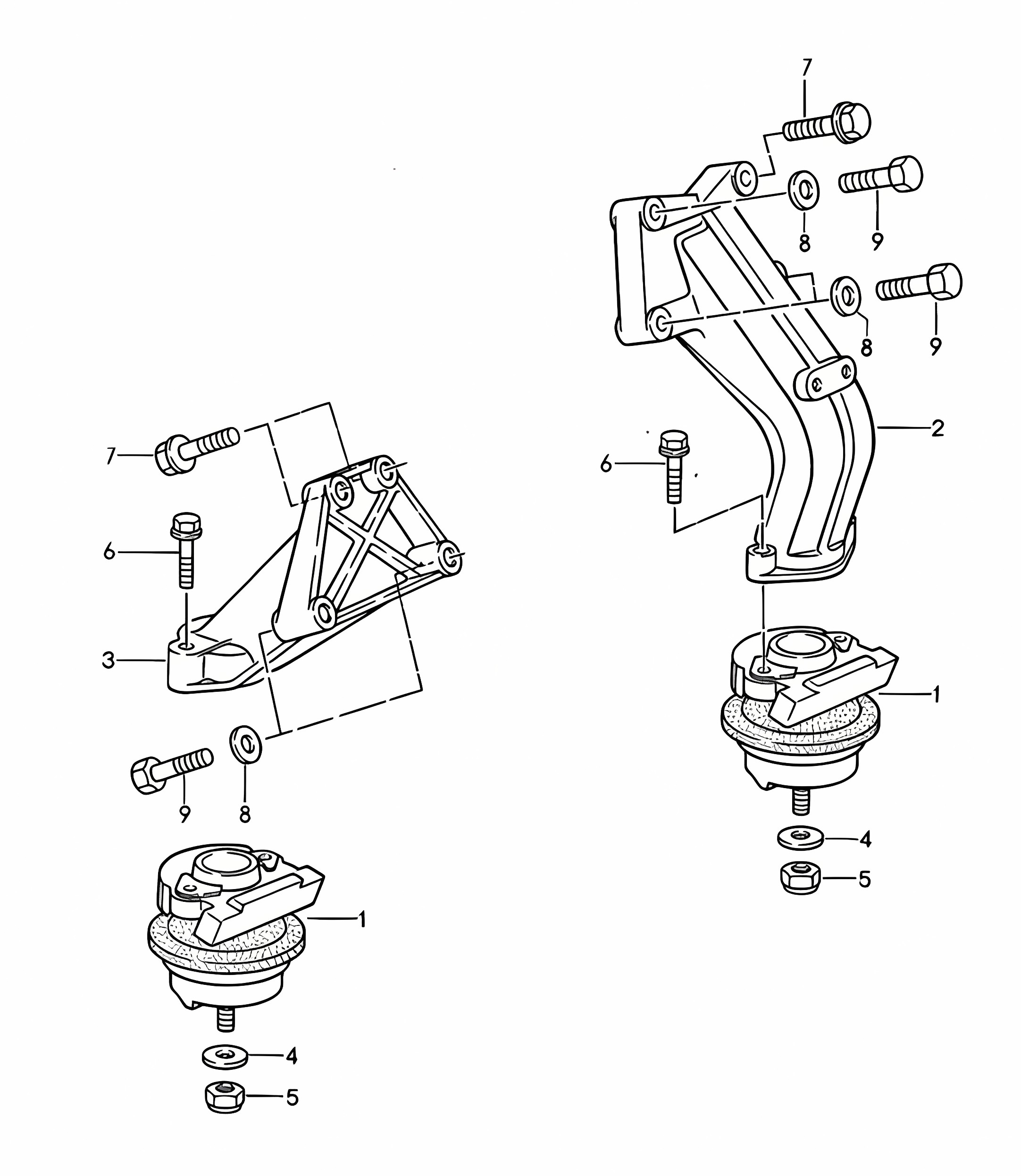Engine suspension (Model: M44.43/44)  968 1992-95