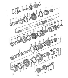 Cambio manuale / Ingranaggi e alberi (Modello: G44.00) 968 1992-95