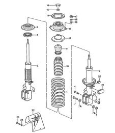 Suspension / Shock absorber / Front  968 1992-95