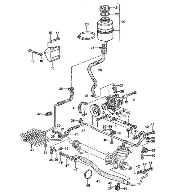Diagram 403-002 Porsche 911 & 912 (1965-1989) Front Axle, Steering 