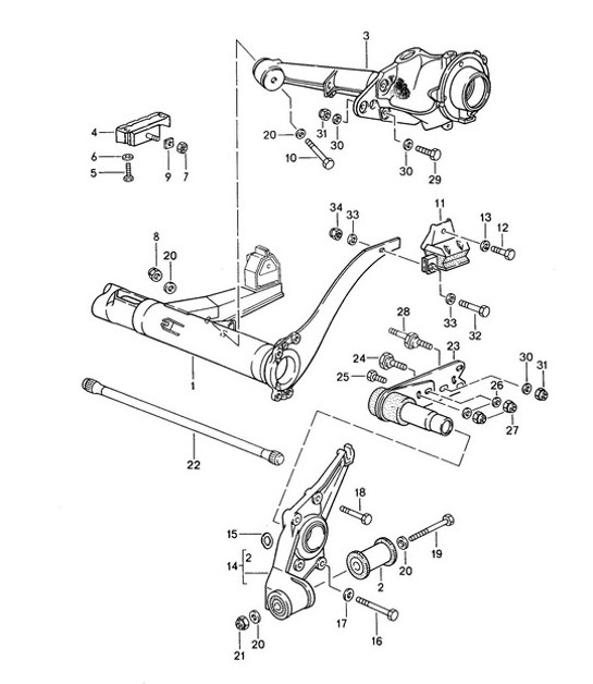 Diagram 501-000 Porsche 997 (911) MK1 2005-2008 Rear Axle