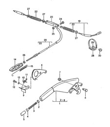 Parking-brake lever 968 1992-95