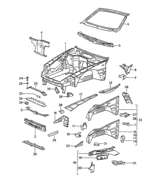 Diagram 801-010 Porsche 944 (1982-1991) 
