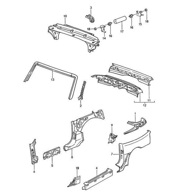 Diagram 801-017 Porsche Boxster 981 Spyder 3.8L 2016 Body