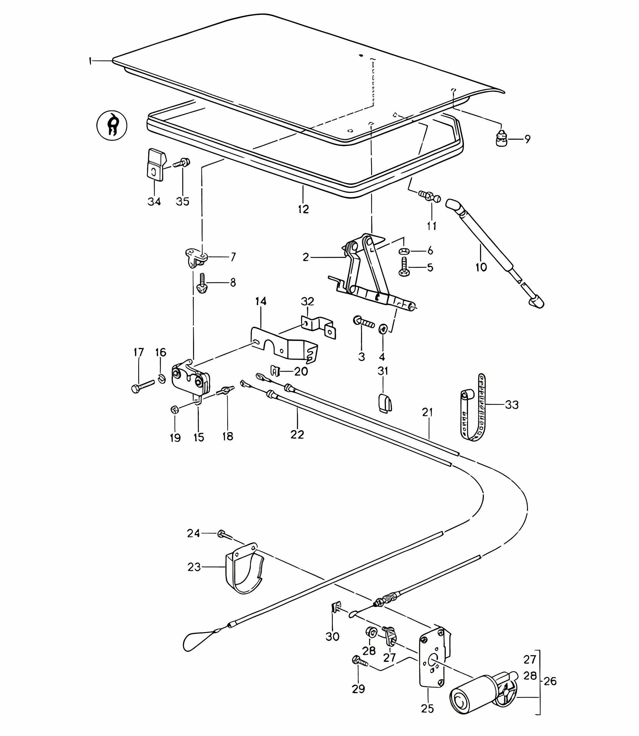 Rear lid 968 1992-1995