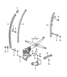 Power windows / Window guide - CABRIO - 968 1992-95