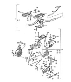 Lifting roof / Driving mechanism (PR:650, Detachable roof, electrical) 968 1992-95