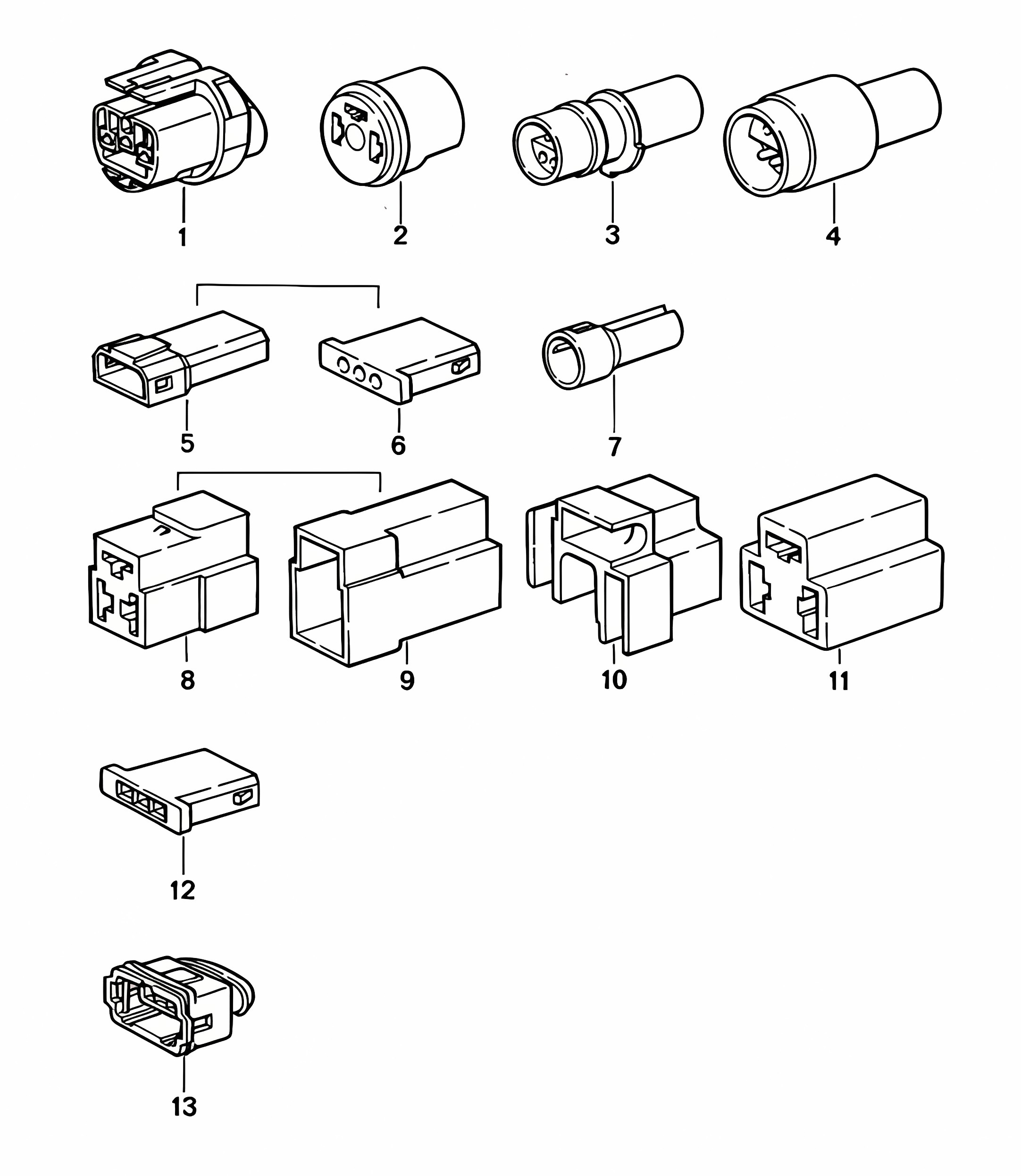 Connector housing - 3-pole - 968 1992-95