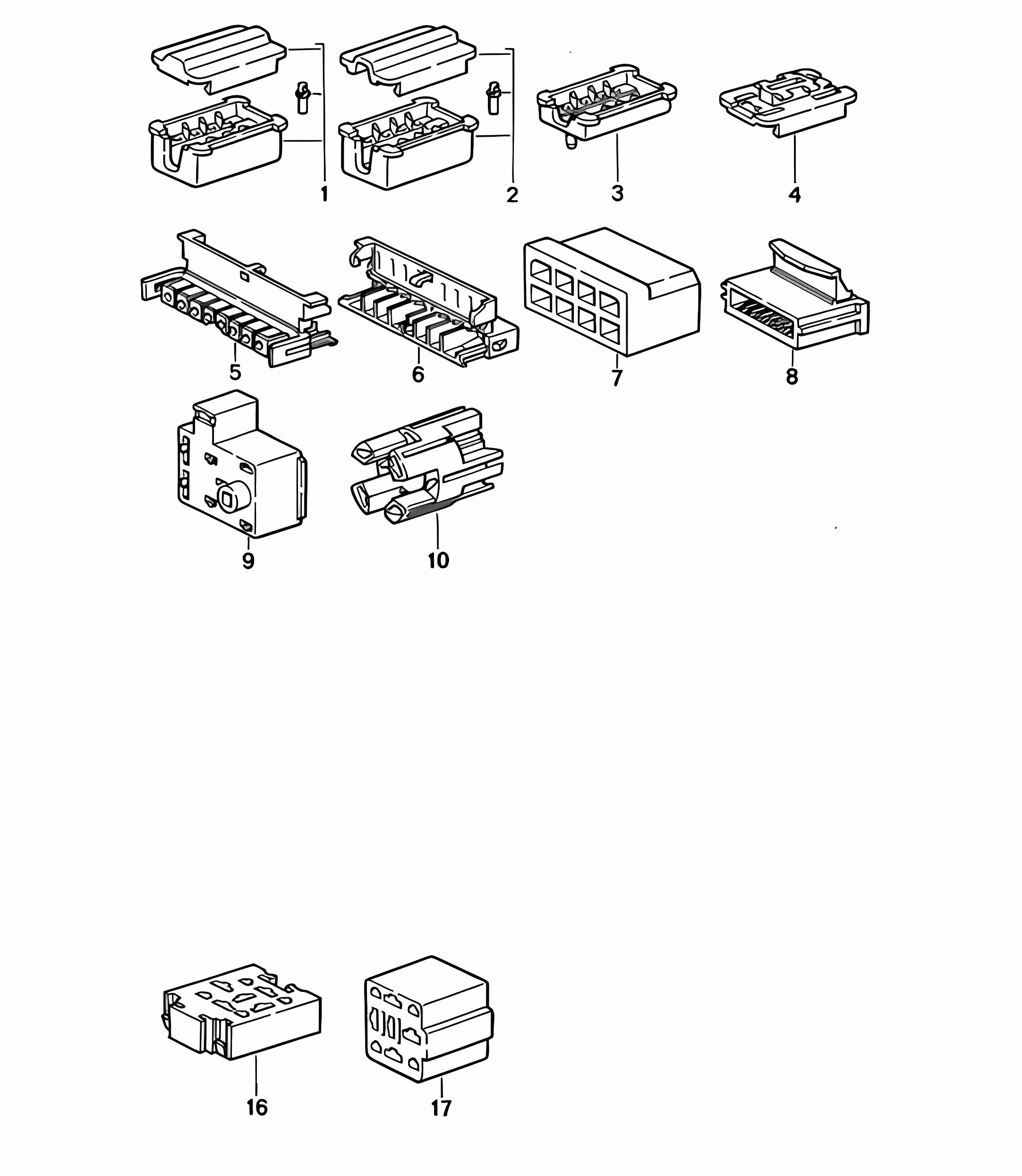 Connector housing -  8-pole, 9-pole - 968 1992-95