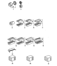 Connector housing - 10-pole until 22-pole - 968 1992-95