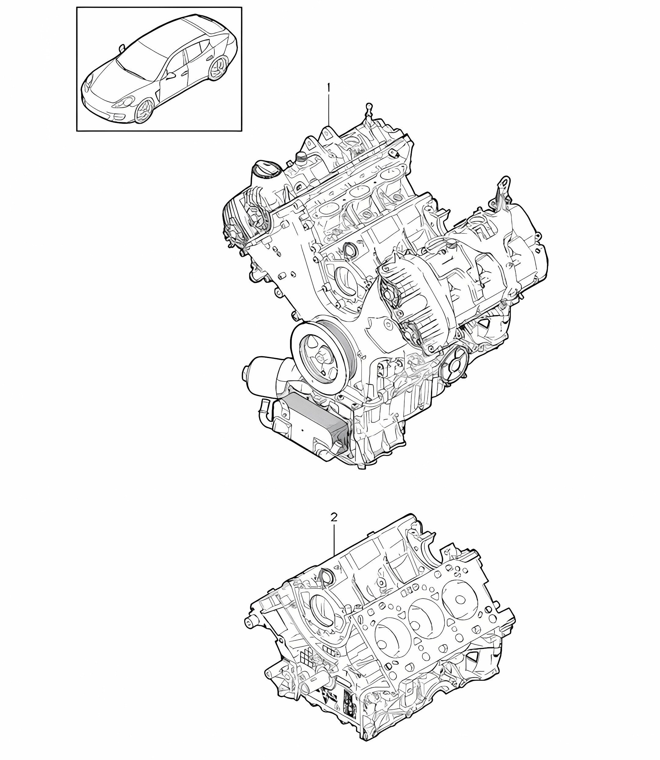 Base engine / Short block (Model: 4620,4640) Panamera 970 (G1) 3.6L >>2013
