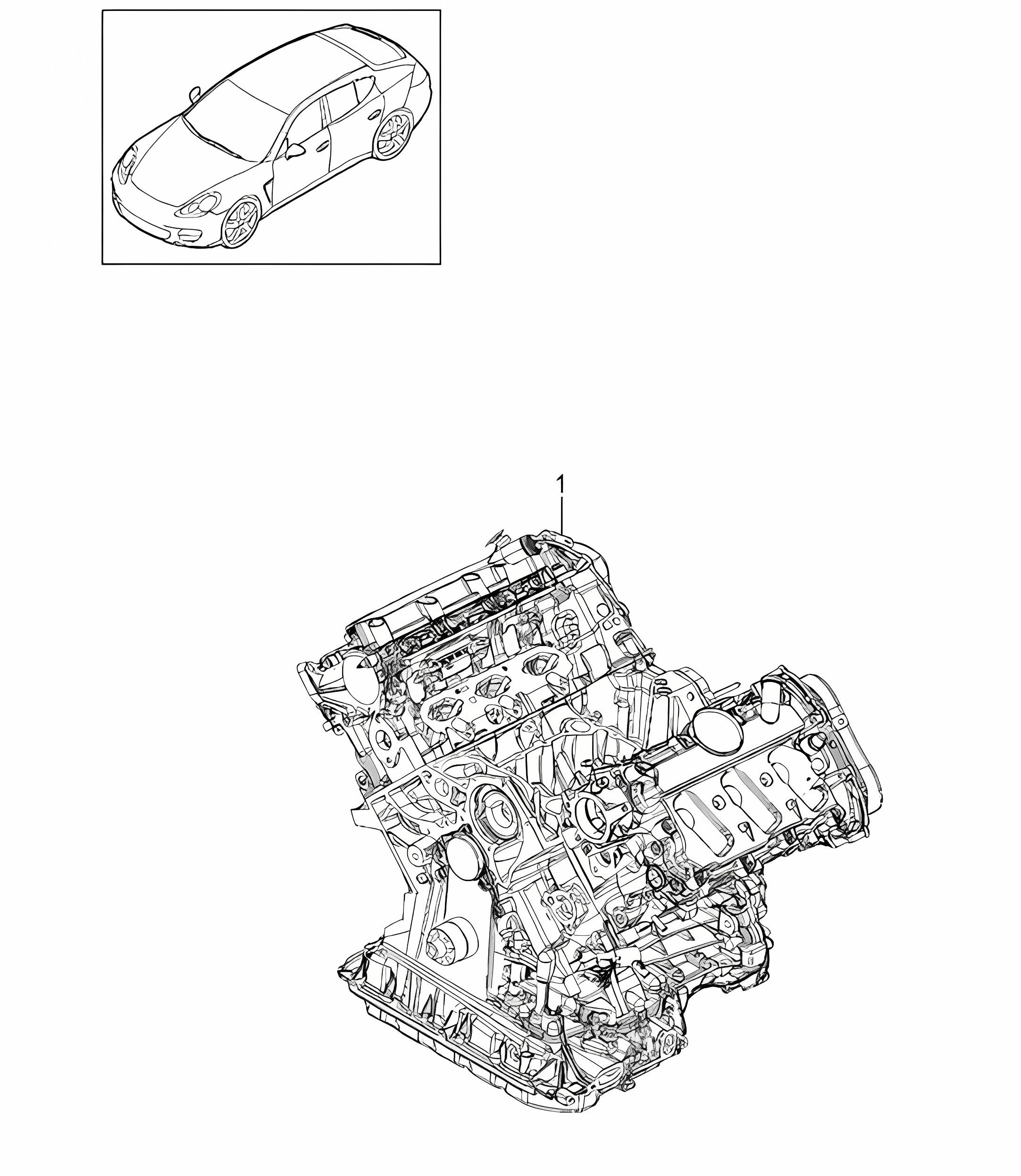 Base engine (Model: CGEA,CGE, CGFA) Panamera 970 (G1) 3.0L HYBRID 2012-16
