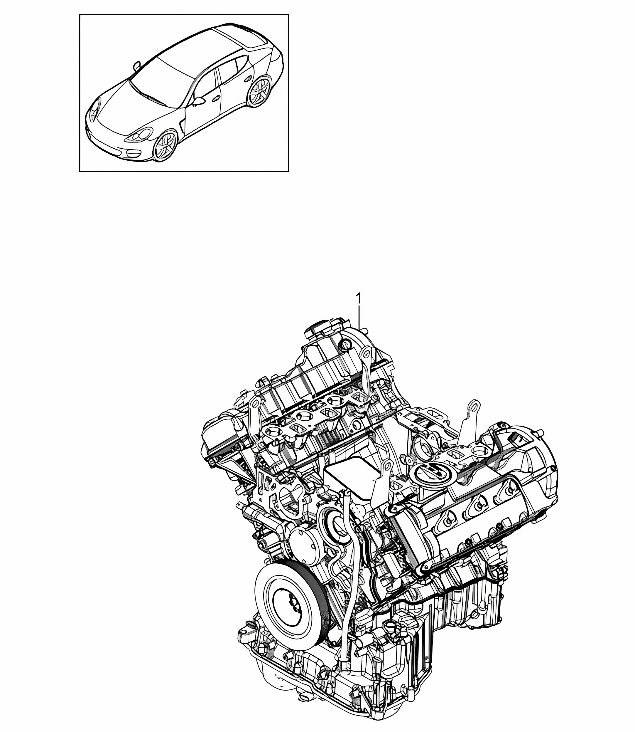 Base engine (Model: CRCC,CRCB, CWJA) Panamera 970 (G1) 3.0L DIESEL 2012-16