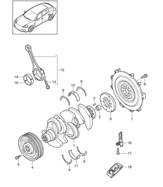 Diagram 102-015 Porsche 971.2 Panamera 4 E-Hybrid 2.9L V6 2021-23 