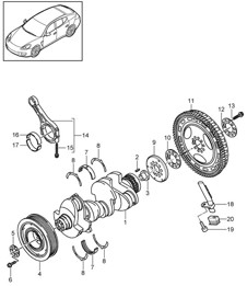 Crankshaft conrod (Model: CRCC,CRCB, CWJA) Panamera 970 (G1) 3.0L DIESEL 2012-16