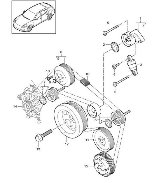 Diagram 102-060 Porsche Panamera 970 MK2 (2014-2016) Engine