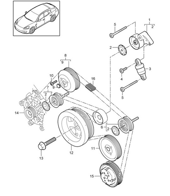 Diagram 102-070 Porsche 968 (1992-1995) Engine