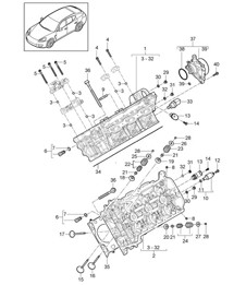 Cylinder head / Vacuum pump (Model: CWDA,CWD, CWFA,CWF) Panamera 970 (G1) 3.0L 2014>>