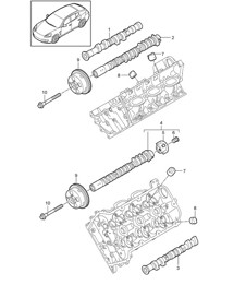 Arbre à cames (Modèle : 4620,4640, CWAA,CXNA) Panamera 970 (G1) 3,6L 2010-16