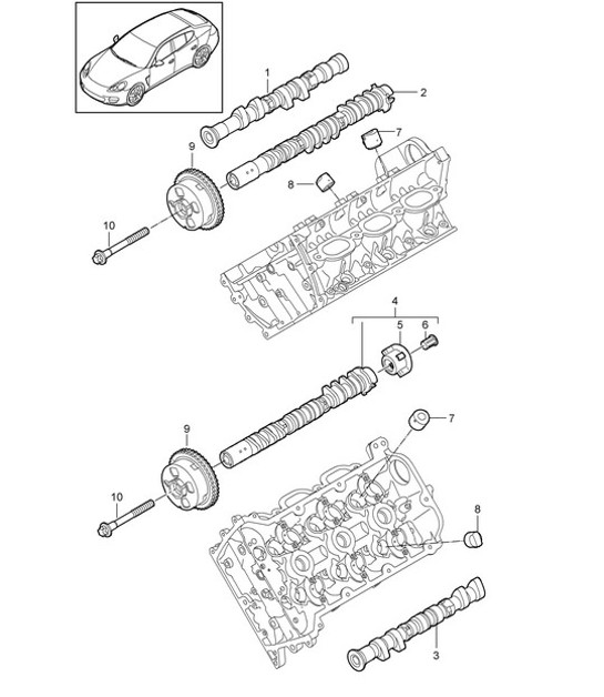 Diagram 103-050 Porsche Panamera 970 MK2 (2014-2016) Motore