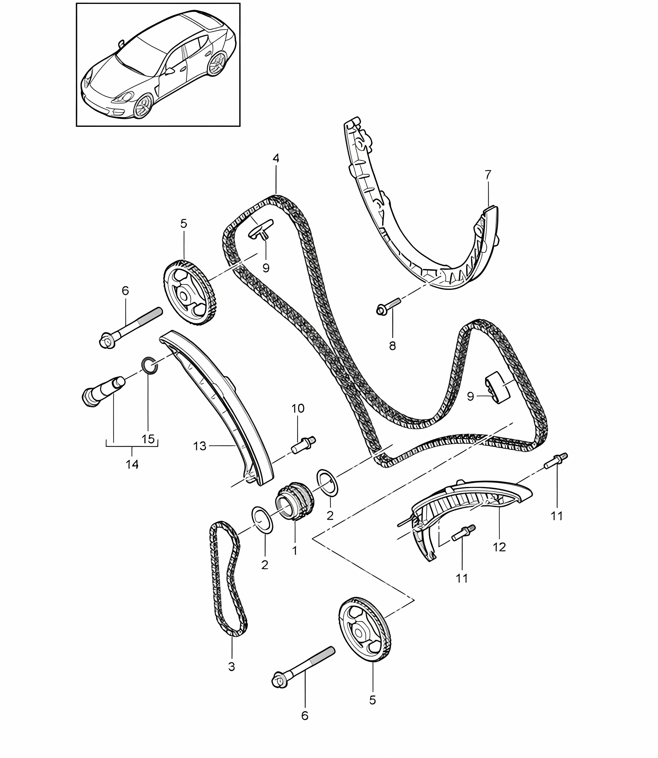 Valve control (Model: 4820,4840, 4870,CXPA, CXRA,CXR, CWBA,CWB, CWCA,CWC) Panamera 970 (G1) 4.8L 2010-16