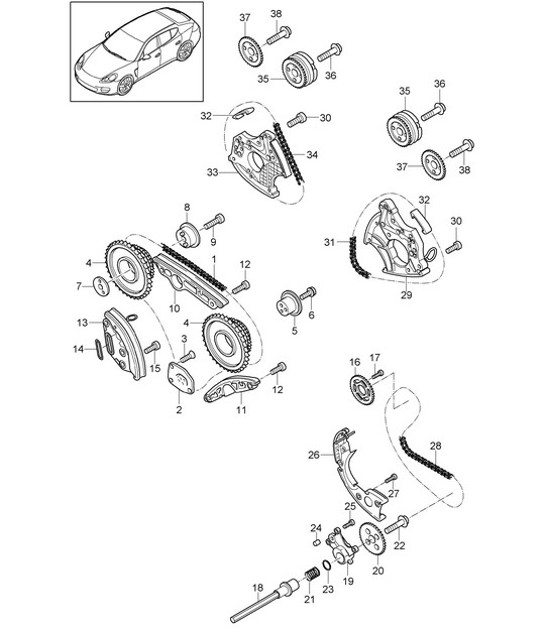 Diagram 103-075 Porsche Boxster 986/987/981 (1997-2016) Engine