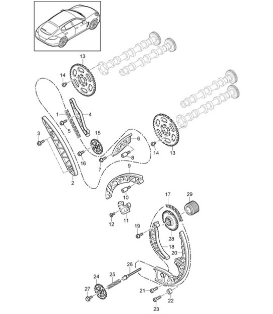 Diagram 103-080 Porsche 993 (911) GT2 1994-97 Engine