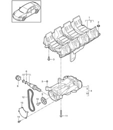 Déflecteur d'huile / Pompe à huile (Modèle : 4820,4840, 4870,CXPA, CXRA,CXR, CWBA,CWB, CWCA,CWC) Panamera 970 (G1) 4,38L 2010-16