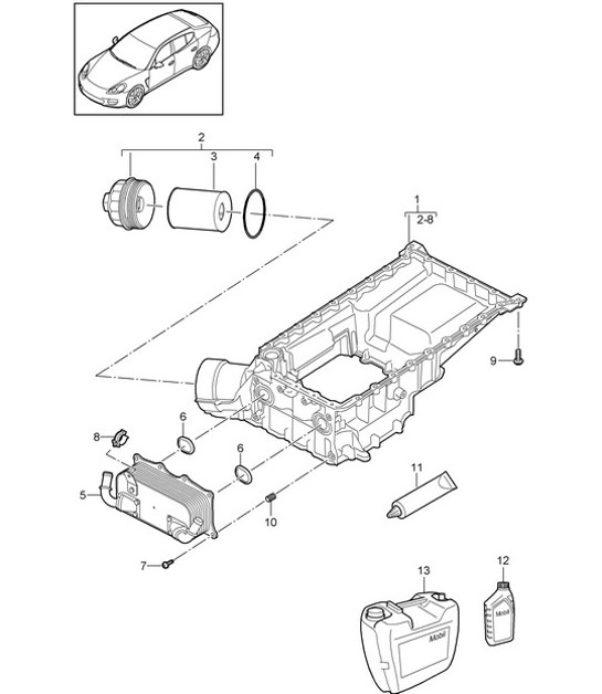 Diagram 104-030 Porsche 997 MK1 Carrera 4 3.6L 2005-08 Engine