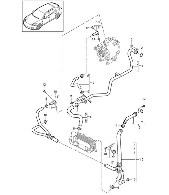 Diagram 105-025 Porsche Boxster 986/987/981 (1997-2016) Engine