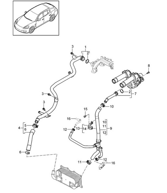 Diagram 105-032 Porsche Macan (95B) MK1 (2014-2018) Motor
