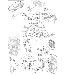 Sistema di raffreddamento del liquido di raffreddamento/vaso di espansione del liquido di raffreddamento (Modello: CGEA,CGE, CGFA) Panamera 970 (G1) 3.0L HYBRID >>2013