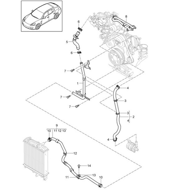 Diagram 105-057 Porsche 996 (911) (1997-2005) Engine