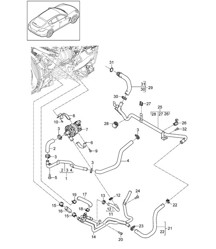 Système de refroidissement du liquide de refroidissement / Pompe à liquide de refroidissement supplémentaire (Modèle: CGEA,CGE, CGFA) Panamera 970 (G1) 3.0L HYRBID 2014>>