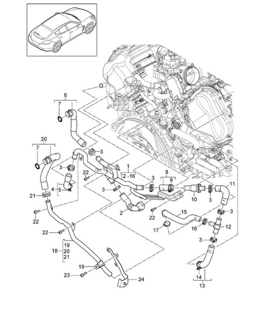 Diagram 105-063 Porsche Boxster 986/987/981 (1997-2016) Engine