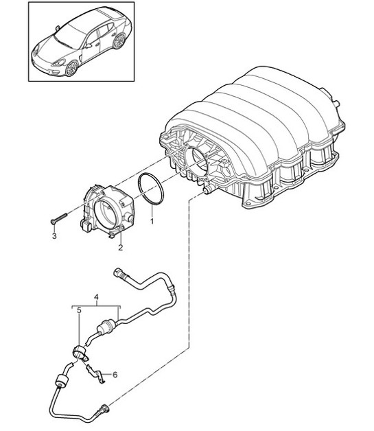 Diagram 107-005 Porsche Cayman S 3.4L 987C 2005-08 Motor