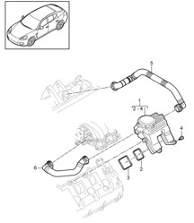 Crankcase housing / Bleeding (Model: 4620,4640, CWAA,CXNA) Panamera 970 (G1) 3.6L 2010-16