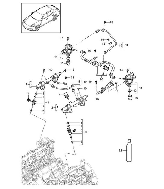 Diagram 107-036 Porsche 991.2 Speedster 4.0L (510Bhp) 2019 Engine