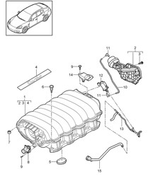 Distribuidor de aire de admisión (Modelo: 4820,4840, 4870,CXPA, CXRA,CXR, CWBA,CWB, CWCA,CWC) Panamera 970 (G1) 4.8L 2010-16