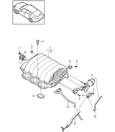 Distributore aria aspirata (Modello: 4620,4640, CWAA,CXNA) Panamera 970 (G1) 3.6L 2010-16
