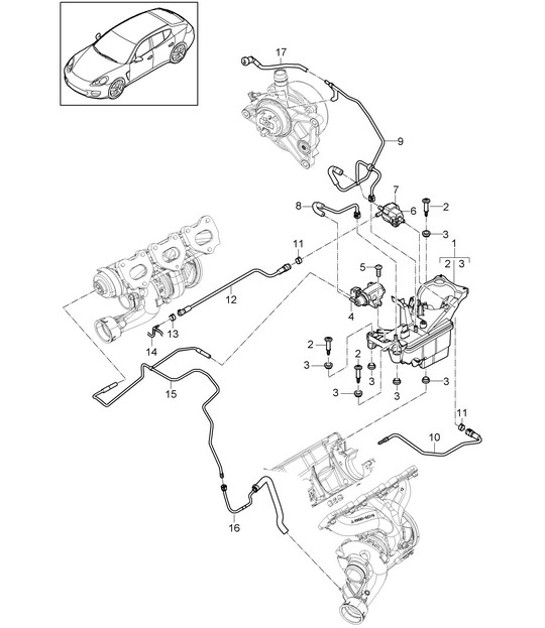 Diagram 107-085 Porsche 993 (911) (1994-1998) Engine