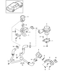 Sistema de purificación de gases de escape w. inyección de aire secundario (Modelo: CWDA,CWD, CWFA,CWF) Panamera 970 (G1) 3.0L 2014>>