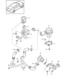 Système de purification des gaz d'échappement avec. injection d'air secondaire (Modèle: CWDA,CWD, CWFA,CWF) Panamera 970 (G1) 3.0L 2014>>