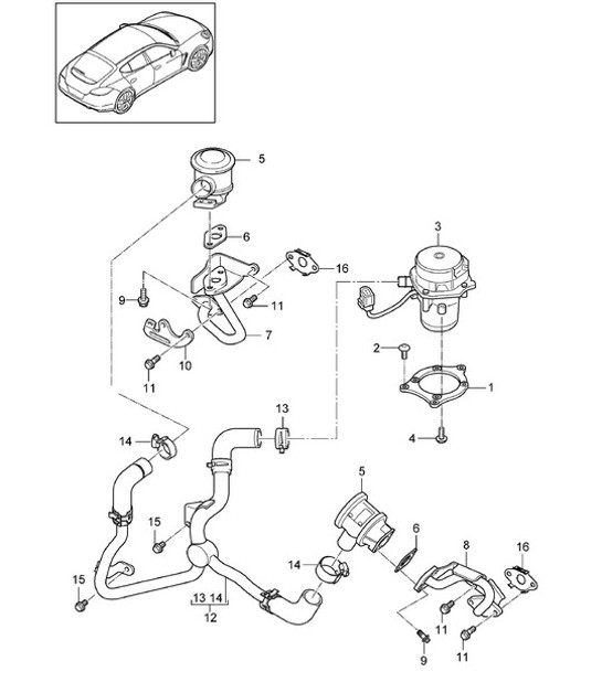 Diagram 108-005 Porsche Macan (95B) MK1 (2014-2018) Engine