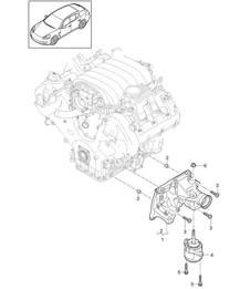 Motorophanging / Console voor motorophanging / Motorophanging (Model: 4640,CWAA, CXNA+ PR:339) Panamera 970 (G1) 3.6L 2010-16