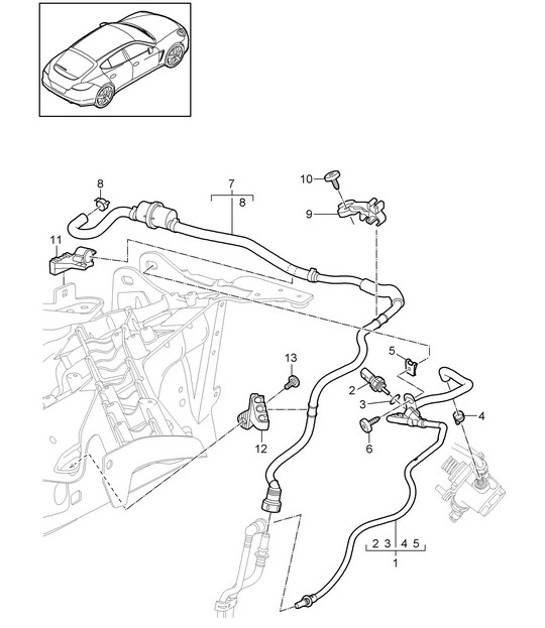Diagram 201-032 Porsche 991 (911) MK1 2012-2016 Fuel System, Exhaust System